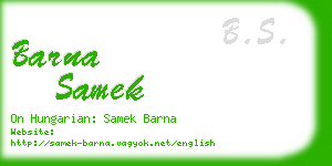 barna samek business card